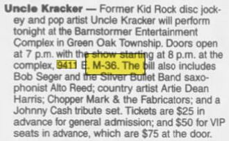 Barnstormer Entertainment Complex - Oct 2008 Concert Announcement (newer photo)